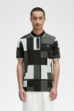 Fred Perry Pixel Print Fred Perry Shirt Polo Shirts Herren Hell | XCHGW10705