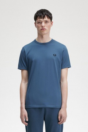 Fred Perry Ringer T-shirts Herren Blau | XCHBH12988