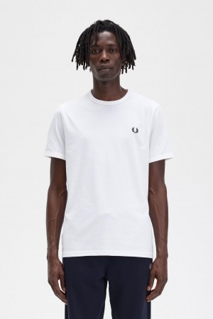 Fred Perry Ringer T-shirts Herren Weiß | ACHWC94998