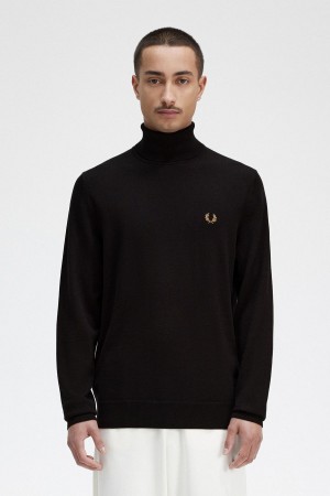 Fred Perry Roll Neck Jumper Strickwaren Herren Navy | ECHHC76678