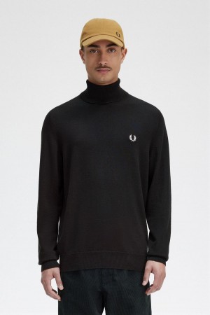 Fred Perry Roll Neck Jumper Strickwaren Herren Grün | TCHPQ81651