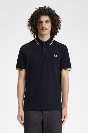 Fred Perry Shanghai M12 Polo Shirts Herren Schwarz | CHICD51370