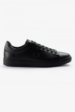 Fred Perry Spencer Schuhe Herren Schwarz Grün | TCHPQ26701