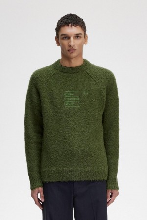 Fred Perry Textured Gestrickt Jumper Strickwaren Herren Chive | LCHSX73142