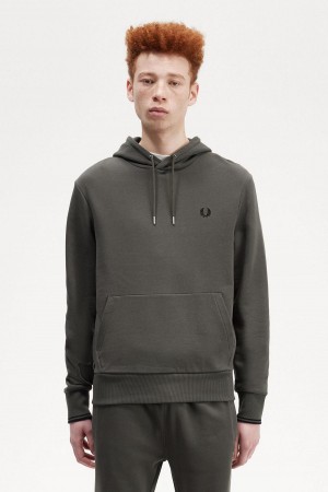 Fred Perry Tipped Mit Kapuze Sweatshirt Trainingsanzug Herren Grün | CHQCS49314