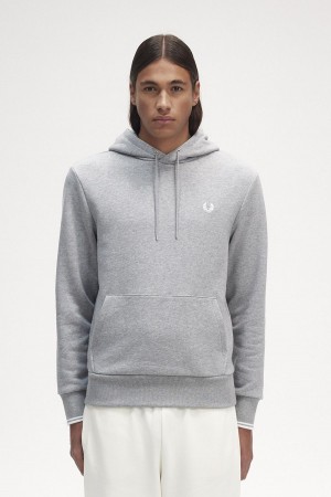 Fred Perry Tipped Mit Kapuze Sweatshirts Herren Steel Marl | TCHWZ57978
