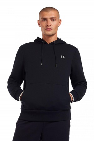 Fred Perry Tipped Mit Kapuze Sweatshirts Herren Navy | MCHFT58295