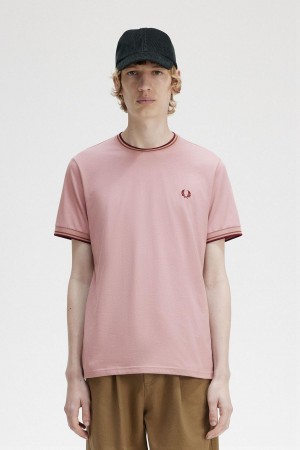 Fred Perry Twin Tipped T-shirts Herren Rosa Rosa | CHCVG43035