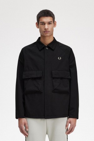 Fred Perry Utility Hemd Herren Schwarz | PCHQX87578