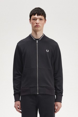 Fred Perry Zip Through Sweatshirts Herren Schwarz | BCHSD58442