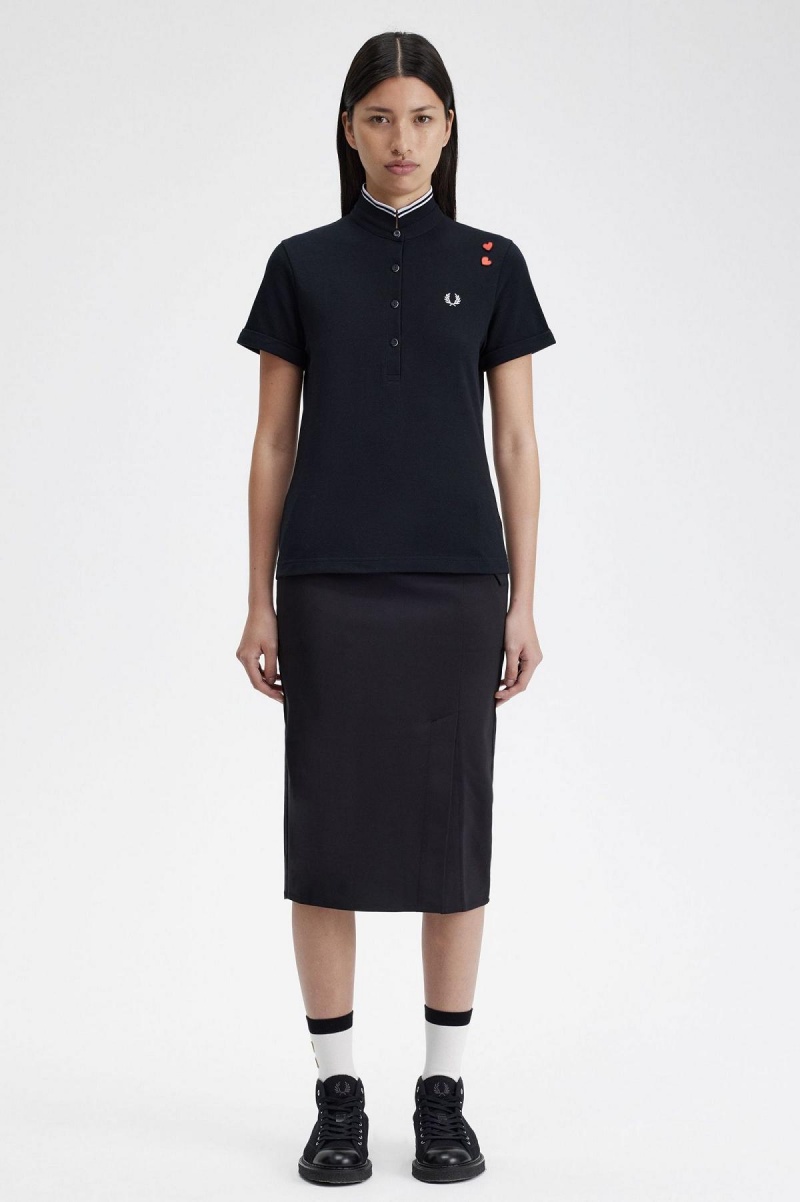 Fred Perry Amy Fred Perry Polo Shirts Damen Schwarz | PCHER68531