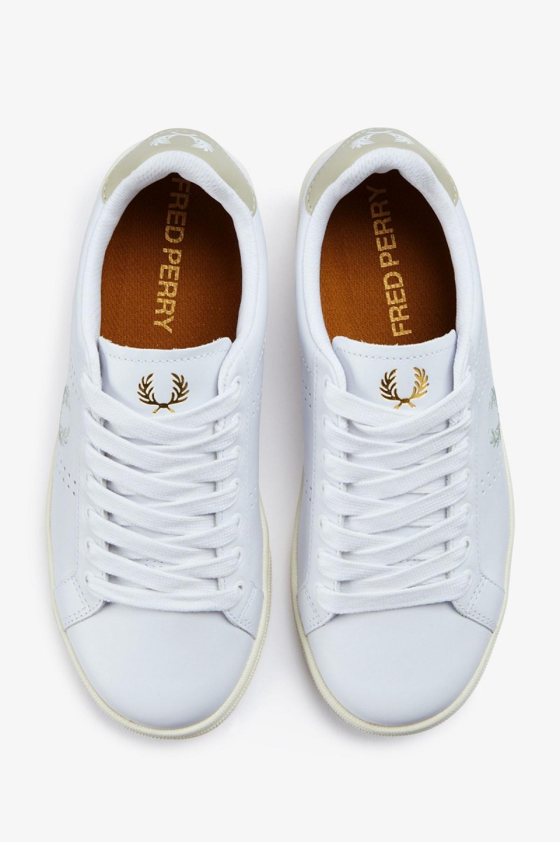 Fred Perry B721 Schuhe Herren Weiß Hell | CHJBT14156