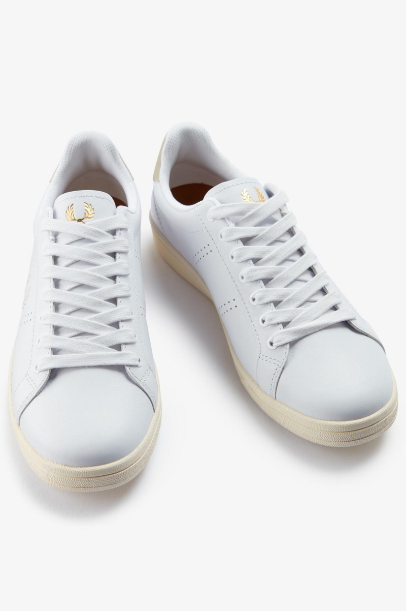 Fred Perry B721 Schuhe Herren Weiß Hell | CHJBT14156