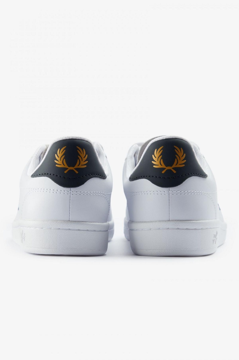 Fred Perry B721 Schuhe Herren Weiß Navy | XCHBH40027