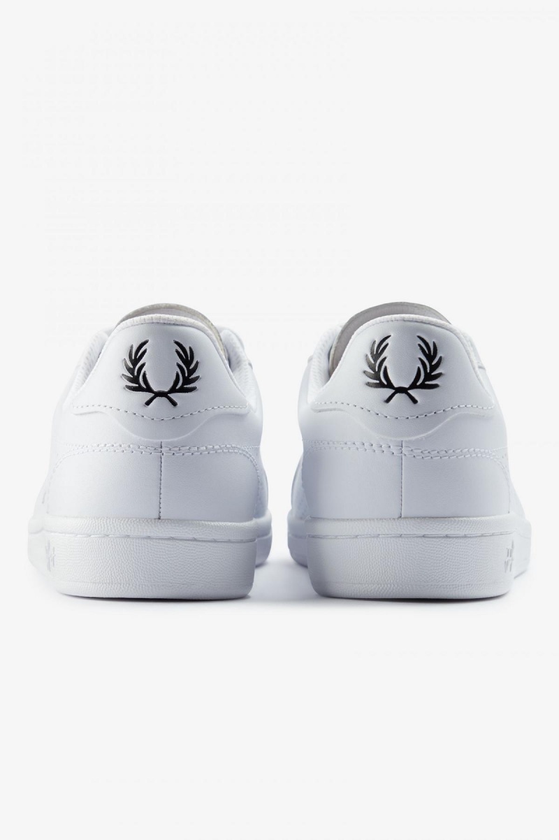 Fred Perry B721 Schuhe Herren Weiß Schwarz | BCHSO73945