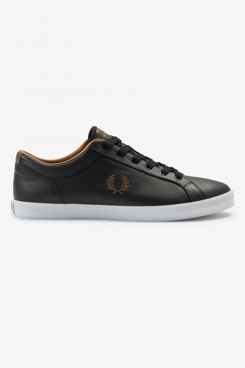 Fred Perry Baseline Schuhe Herren Schwarz | CHNZX95221