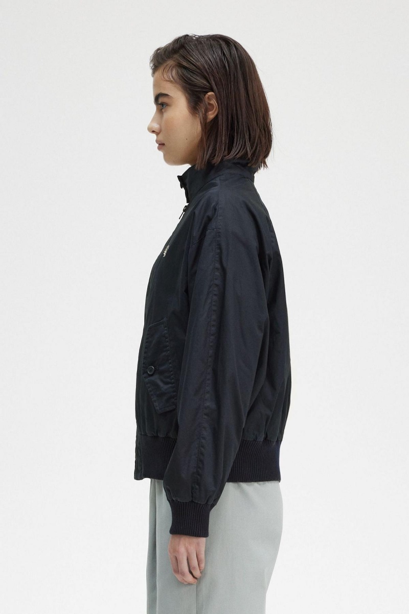 Fred Perry Batwing Zip-Through Mäntel Damen Navy | TCHWZ96290
