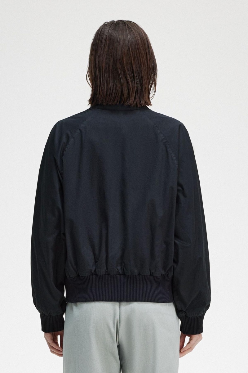 Fred Perry Batwing Zip-Through Mäntel Damen Navy | TCHWZ96290