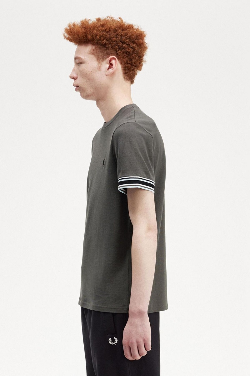 Fred Perry Bold Tipped Piqué T-shirts Herren Grün | DCHKV12164
