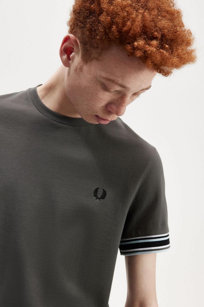 Fred Perry Bold Tipped Piqué T-shirts Herren Grün | DCHKV12164