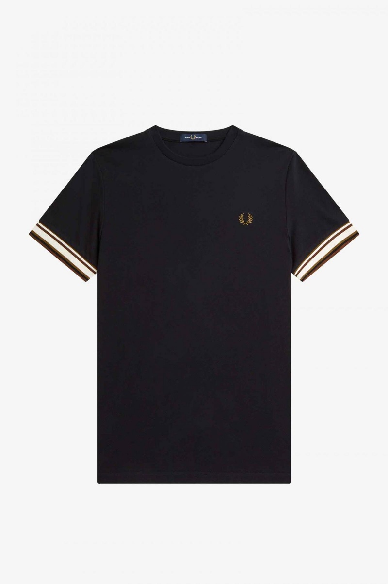 Fred Perry Bold Tipped Piqué T-shirts Herren Schwarz | TCHPQ59104