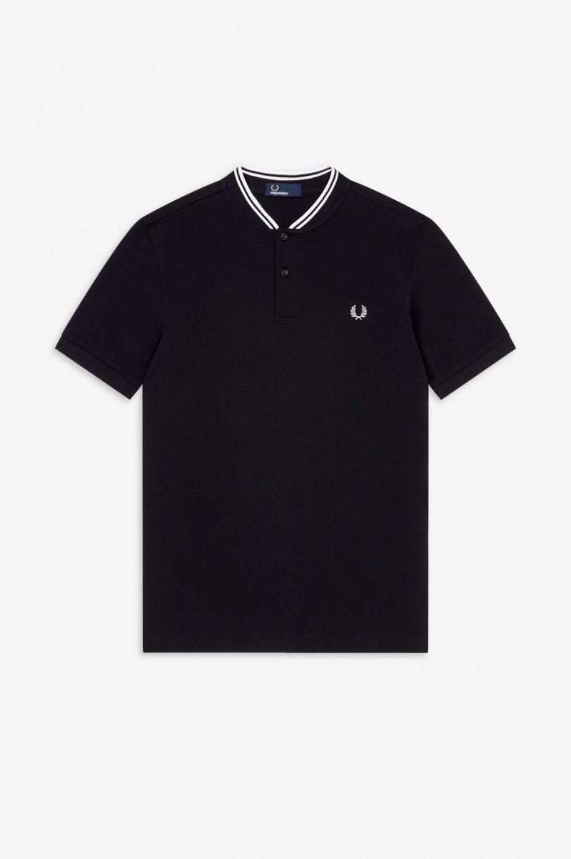 Fred Perry Bomber Collar Polo Shirt Polo Shirts Herren Schwarz | LCHTR50534