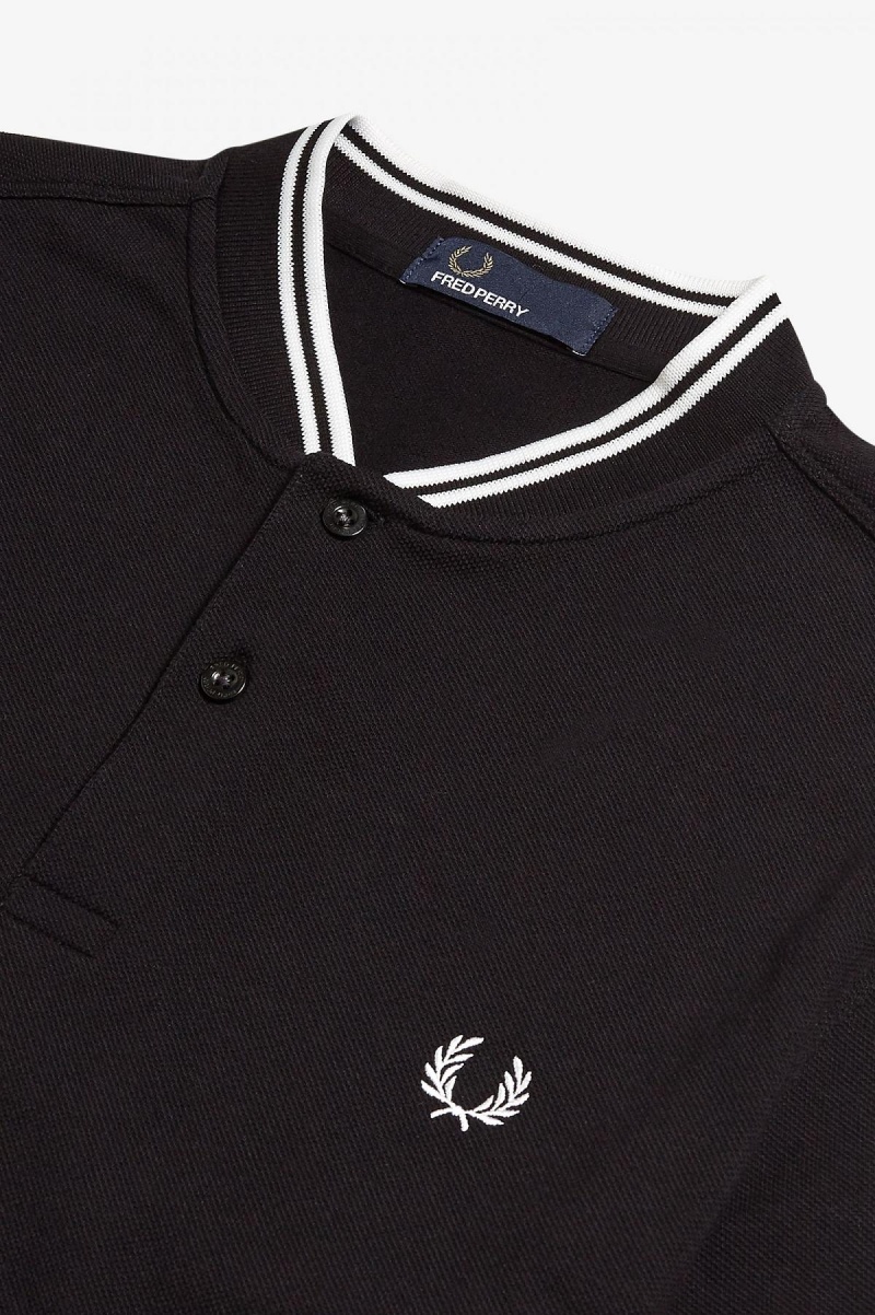 Fred Perry Bomber Collar Polo Shirt Polo Shirts Herren Schwarz | LCHTR50534