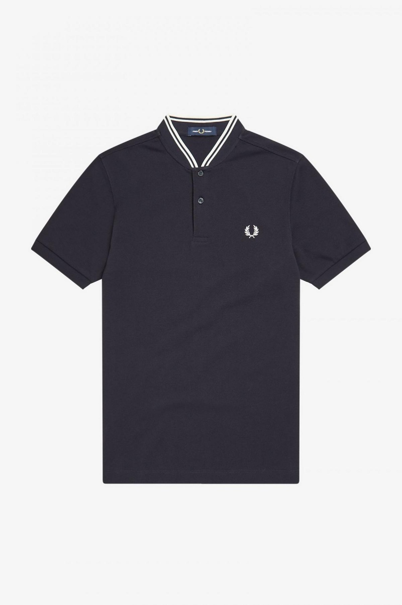 Fred Perry Bomber Collar Polo Shirt Polo Shirts Herren Navy | GCHUC29821