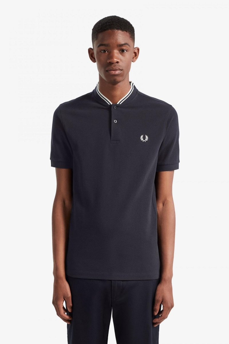 Fred Perry Bomber Collar Polo Shirt Polo Shirts Herren Navy | GCHUC29821
