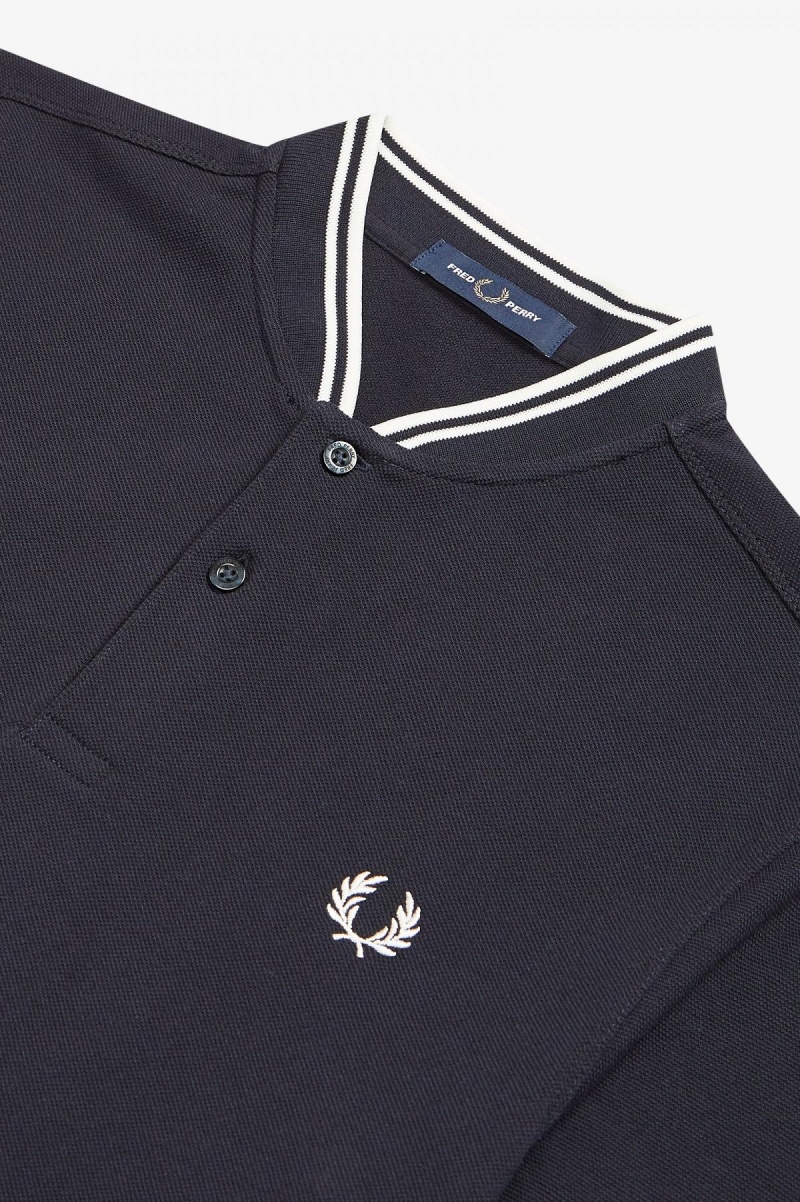 Fred Perry Bomber Collar Polo Shirt Polo Shirts Herren Navy | GCHUC29821