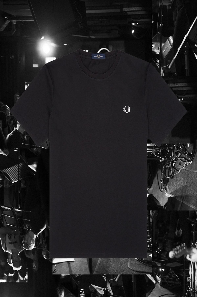 Fred Perry Bristol Ringer T-shirts Herren Schwarz | FCHUI42292