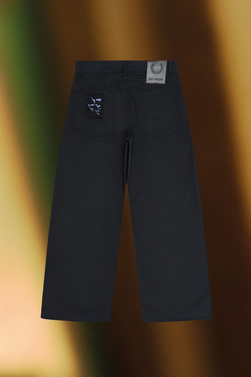 Fred Perry Brushed Denim Trousers Hosen Herren Schwarz | FCHHY54265