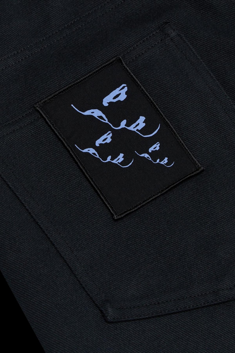 Fred Perry Brushed Denim Trousers Hosen Herren Schwarz | FCHHY54265