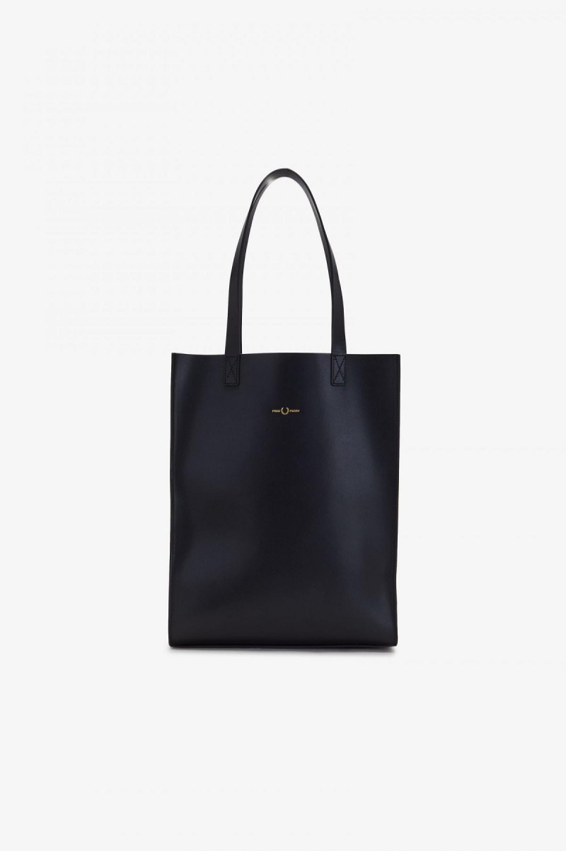 Fred Perry Burnished Leder Tote Tasche Accessories Schwarz | CHZDE81137