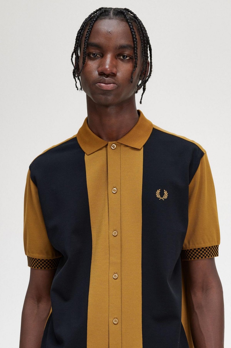Fred Perry Button Through Polo Shirt Polo Shirts Herren Dunkel | YCHGT61280