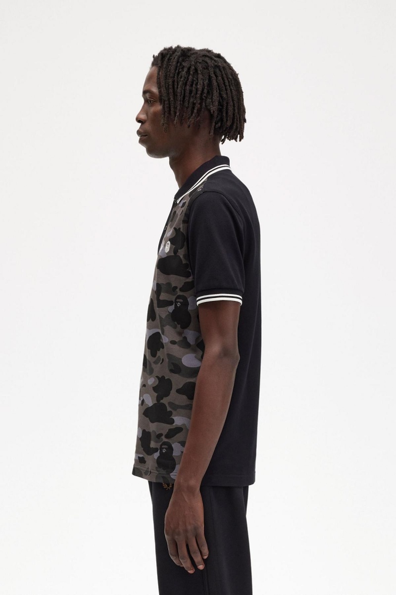 Fred Perry Camouflage Fred Perry Shirt Polo Shirts Herren Schwarz | CHDYB99417