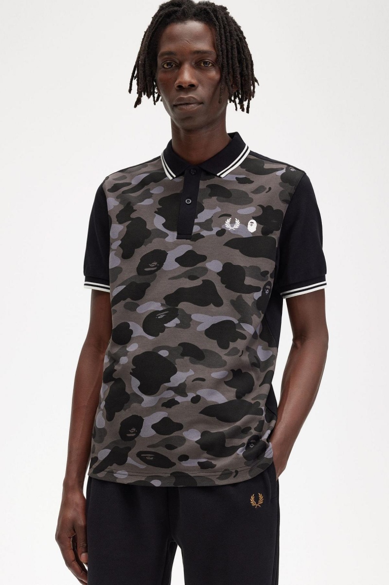 Fred Perry Camouflage Fred Perry Shirt Polo Shirts Herren Schwarz | CHDYB99417