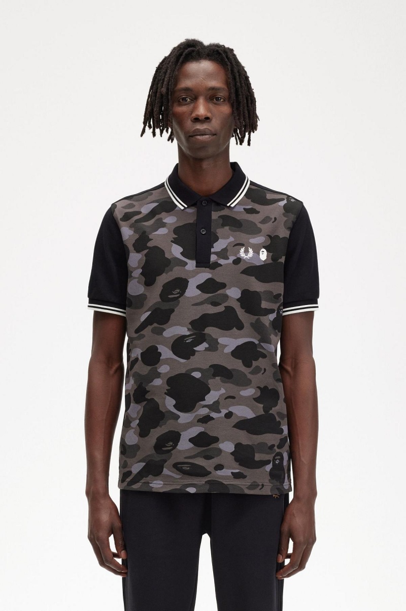 Fred Perry Camouflage Fred Perry Shirt Polo Shirts Herren Schwarz | CHDYB99417