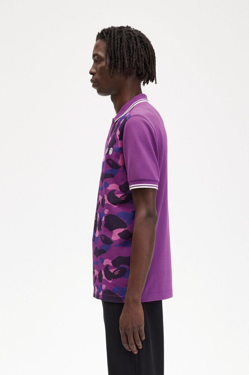 Fred Perry Camouflage Fred Perry Shirt Polo Shirts Herren Lila | ECHVG13129