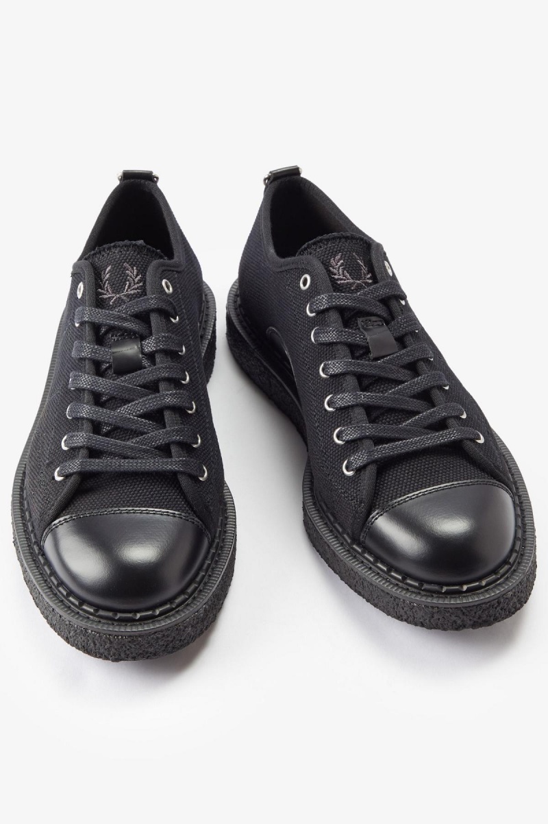 Fred Perry Canvas Monkey Schuhe Damen Schwarz | MCHHR51604