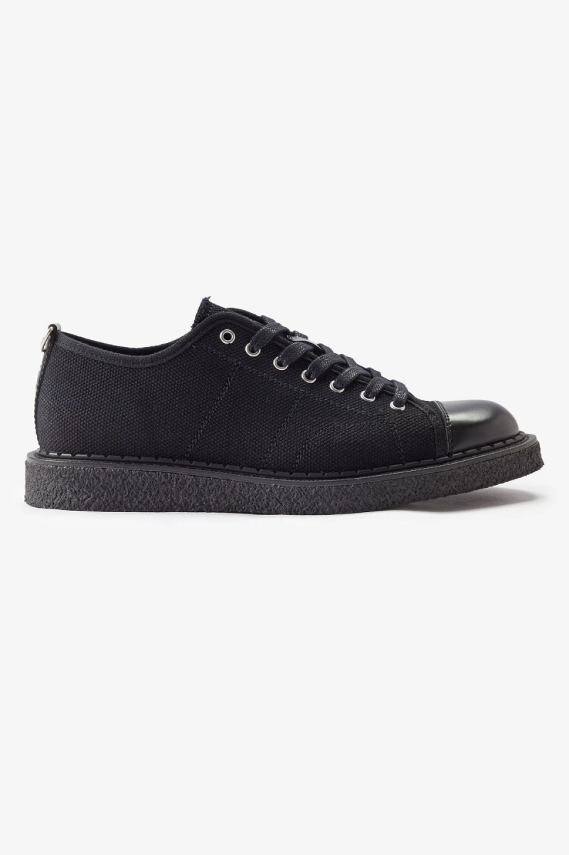 Fred Perry Canvas Monkey Schuhe Herren Schwarz | XCHGW11902