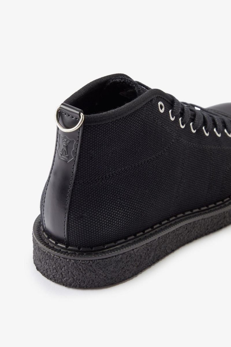 Fred Perry Canvas Monkey Schuhe Herren Schwarz | CHZPD70206