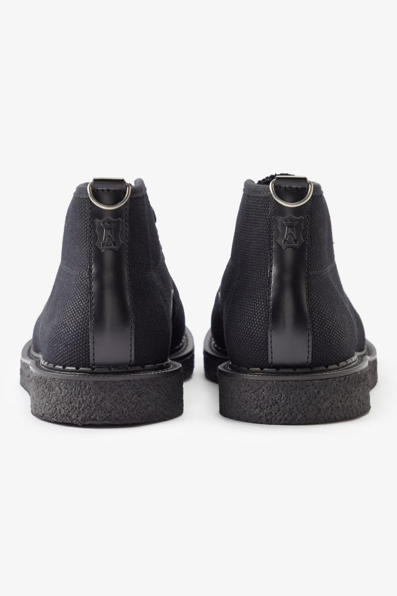 Fred Perry Canvas Monkey Schuhe Herren Schwarz | CHZPD70206