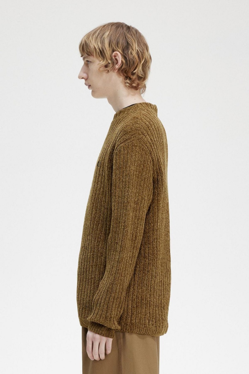 Fred Perry Chenille Rib Jumper Strickwaren Herren Shaded Stone | QCHUV78037