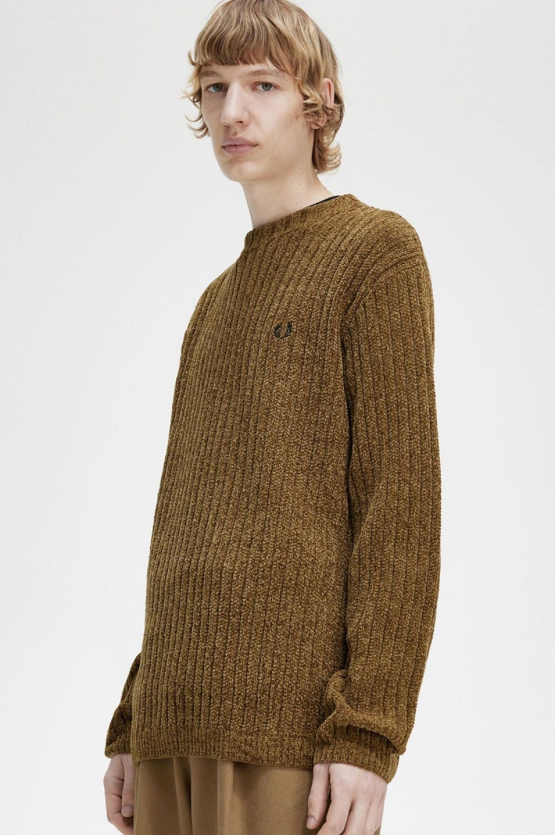 Fred Perry Chenille Rib Jumper Strickwaren Herren Shaded Stone | QCHUV78037