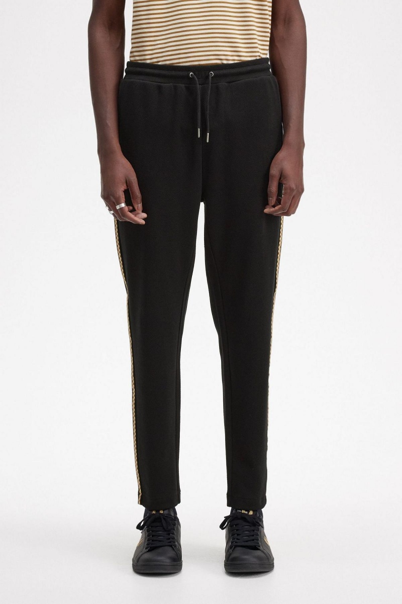 Fred Perry Chequerboard Tape Track Pants Trainingsanzug Herren Schwarz | CHQCS80586