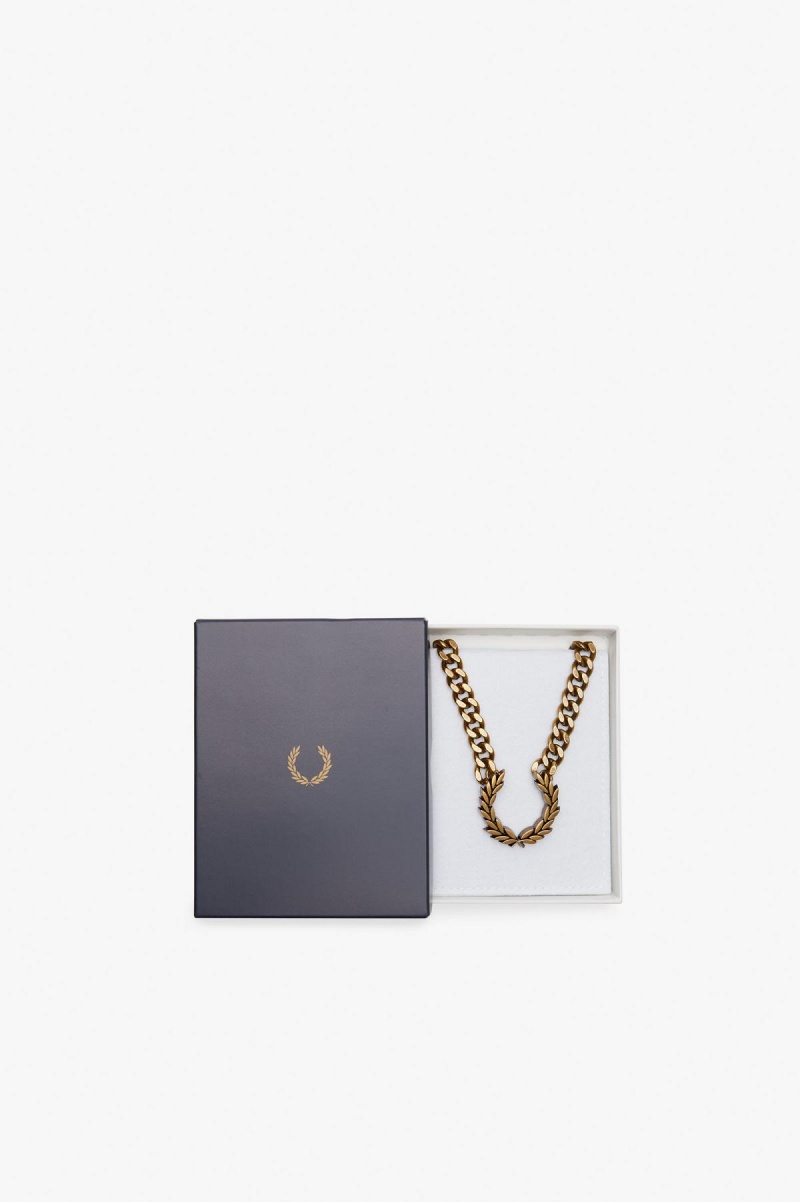 Fred Perry Chunky Laurel Wreath Necklace Schmuck Accessories Gold | ACHDF64478