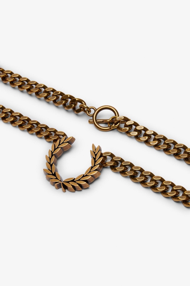 Fred Perry Chunky Laurel Wreath Necklace Schmuck Accessories Gold | ACHDF64478