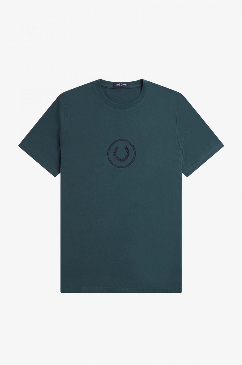 Fred Perry Circle Branding T-shirts Herren Blau | CHICD77425