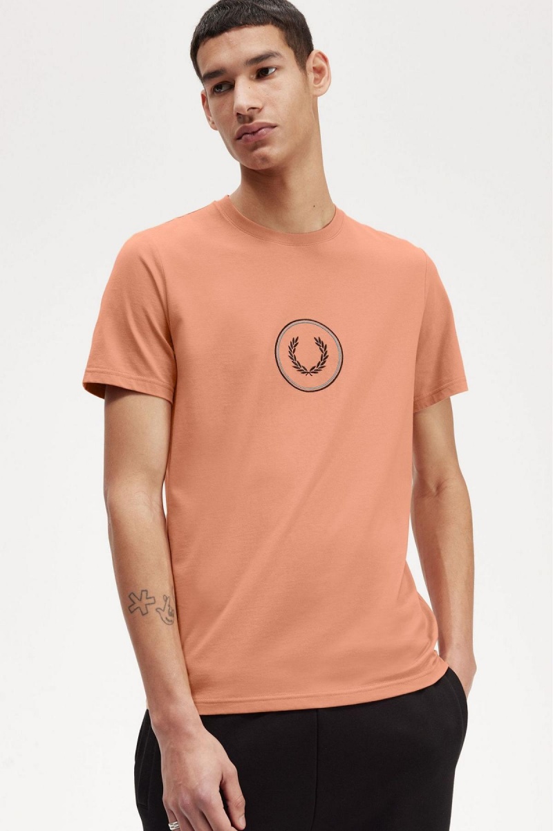 Fred Perry Circle Branding T-shirts Herren Hell | QCHWA54166